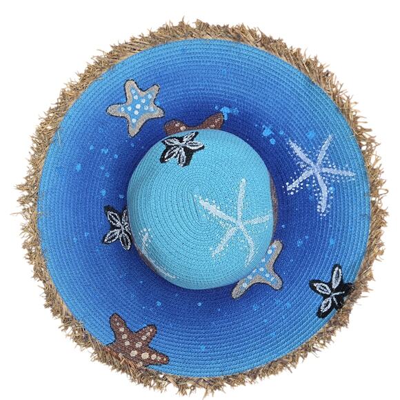 Blue Coastal Starfish Straw Hat – Beachy Resort Vibes main image 4